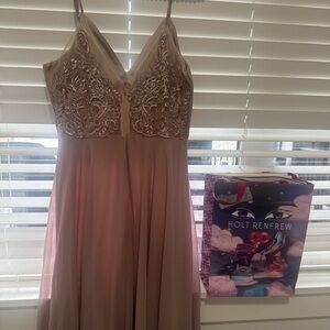 Elegant Pink Embroidered Women's dress classic